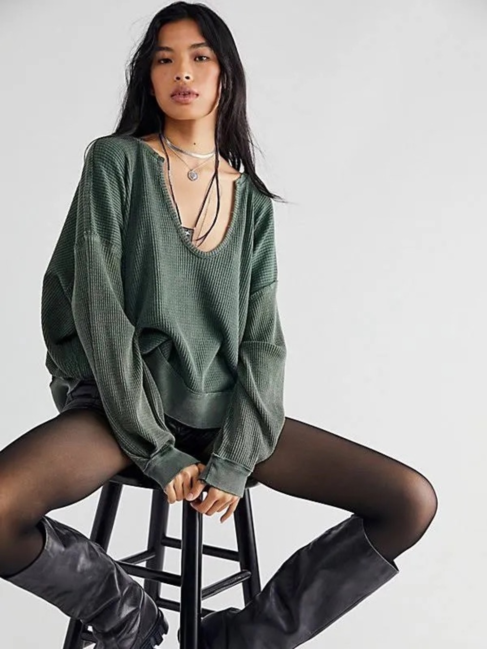 We The Free Buttercup Thermal Top Green Size Small - Picture 3 of 9